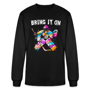 rondelle de hockey sur glace Hockey Goalie Bring It On - T-shirt à manches longues Homme - noir - Devant