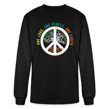 One Love One People One Earth World Peace Day - Men's Long Sleeve T-Shirt - black - Front