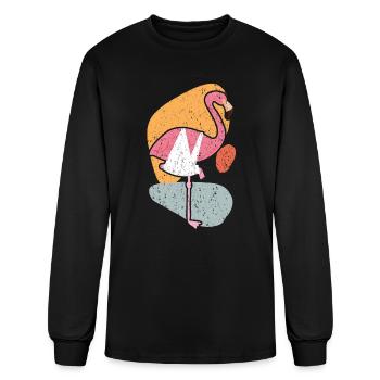 Injured Flamingo Broken Leg Injury Recovery - Men's Long Sleeve T-Shirt - black - Front