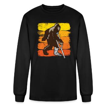 Injured Bigfoot Broken Leg Injury Recovery Rehab - Men's Long Sleeve T-Shirt - black - Front
