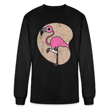 Injured Flamingo Broken Leg Injury Recovery - Men's Long Sleeve T-Shirt - black - Front