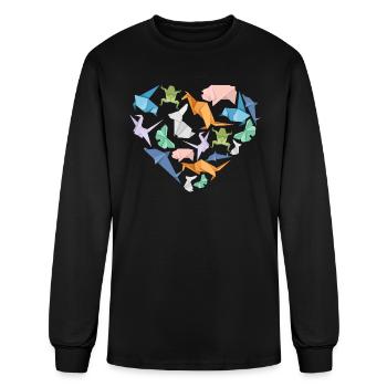 Origami Heart Origami Master Paper Folder - Men's Long Sleeve T-Shirt - black - Front