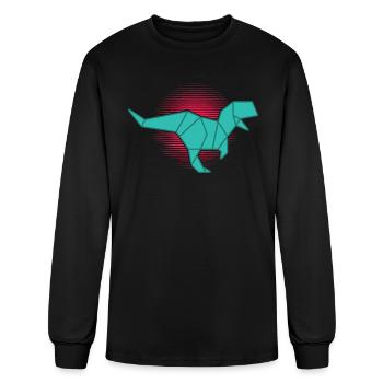 Origami Dinosaur Lover Origami Master Paper Folder - Men's Long Sleeve T-Shirt - black - Front