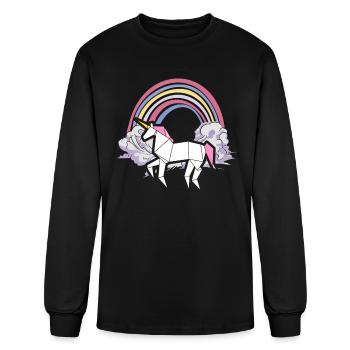 Origami Unicorn Lover Origami Master Paper Folder - Men's Long Sleeve T-Shirt - black - Front