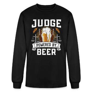 Judge Powered By Beer Drinker Judge Lawyer Justice - Men's Long Sleeve T-Shirt - black - Front