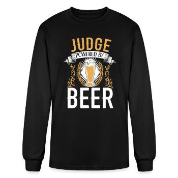 Judge Powered By Beer Drinker Judge Lawyer Justice - Men's Long Sleeve T-Shirt - black - Front
