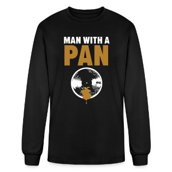 Man With A Pan Gold Prospecting Miner Gold Panning - Men's Long Sleeve T-Shirt - black - Front