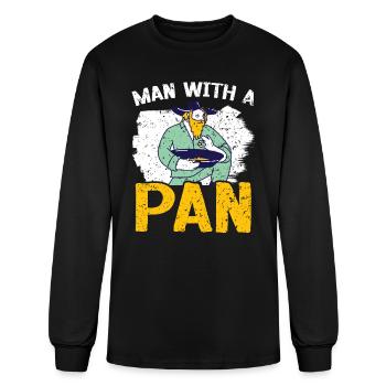 Man With A Pan Gold Prospecting Miner Gold Panning - Men's Long Sleeve T-Shirt - black - Front