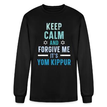Keep Calm And Forgive It's Yom Kippur Jerusalem - Men's Long Sleeve T-Shirt - black - Front