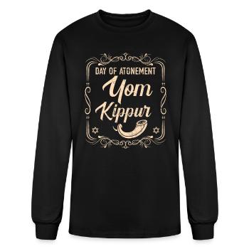 Day Of Atonement Yom Kippur Jewish Pride Jerusalem - Men's Long Sleeve T-Shirt - black - Front