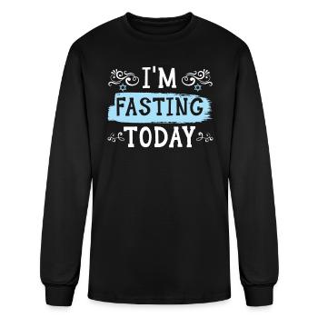 I'm Fasting Today Yom Kippur Jerusalem Jewish - Men's Long Sleeve T-Shirt - black - Front