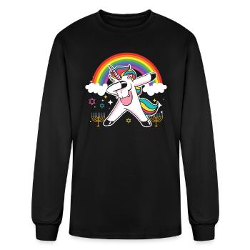 Jerusalem Judaism Jewish Yom Kippur Unicorn - Men's Long Sleeve T-Shirt - black - Front