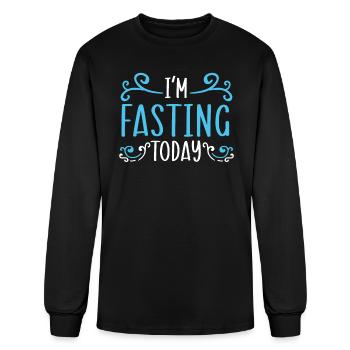 I'm Fasting Today Yom Kippur Jerusalem Jewish - Men's Long Sleeve T-Shirt - black - Front