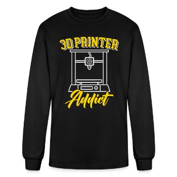 3D Printer Addict 3D Printing Nozzle Retractment - Men's Long Sleeve T-Shirt - black - Front
