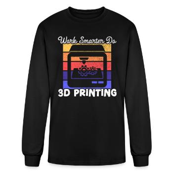 Work Smarter Do 3D Printing Nozzle 3D Printer - Men's Long Sleeve T-Shirt - black - Front
