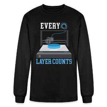Every Layers Counts 3D Printing Nozzle 3D Printer - Men's Long Sleeve T-Shirt - black - Front