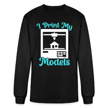 I Print My Models 3D Printing Nozzle 3D Printer - Men's Long Sleeve T-Shirt - black - Front
