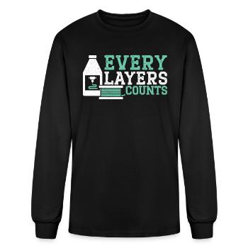 Every Layers Counts 3D Printing Nozzle 3D Printer - Men's Long Sleeve T-Shirt - black - Front