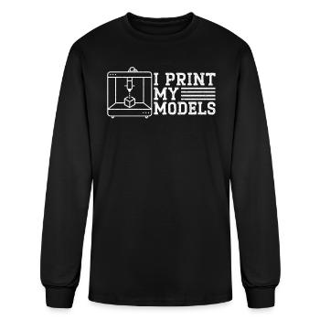 I Print My Models 3D Printing Nozzle 3D Printer - Men's Long Sleeve T-Shirt - black - Front