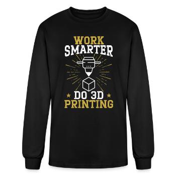 Work Smarter Do 3D Printing Nozzle 3D Printer - Men's Long Sleeve T-Shirt - black - Front