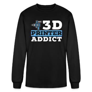 3D Printer Addict 3D Printing Nozzle Retractment - Men's Long Sleeve T-Shirt - black - Front