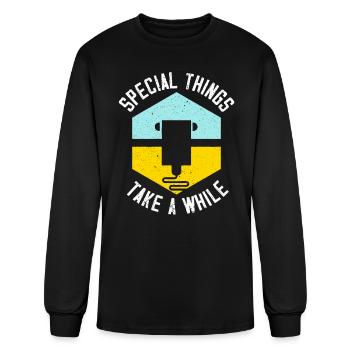 Special Things Take A While 3D Printing 3D Printer - Men's Long Sleeve T-Shirt - black - Front