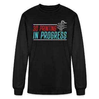 3D Printing In Progress Nozzle 3D Printer - Men's Long Sleeve T-Shirt - black - Front