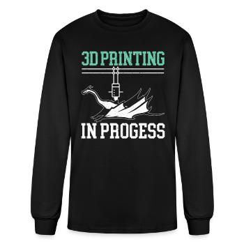 3D Printing In Progress Nozzle 3D Printer - Men's Long Sleeve T-Shirt - black - Front