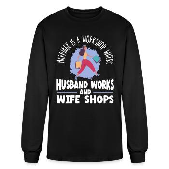 Married Couple Wedding Anniversary Funny Marriage - Men's Long Sleeve T-Shirt - black - Front