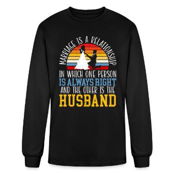 Married Couple Wedding Anniversary Funny Marriage - Men's Long Sleeve T-Shirt - black - Front
