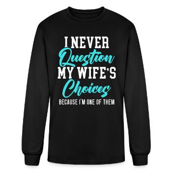 Married Couple Wedding Anniversary Funny Marriage - Men's Long Sleeve T-Shirt - black - Front