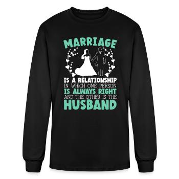 Married Couple Wedding Anniversary Funny Marriage - Men's Long Sleeve T-Shirt - black - Front