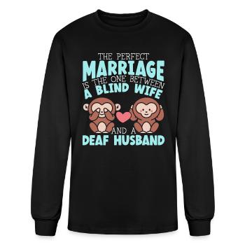 Married Couple Wedding Anniversary Funny Marriage - Men's Long Sleeve T-Shirt - black - Front