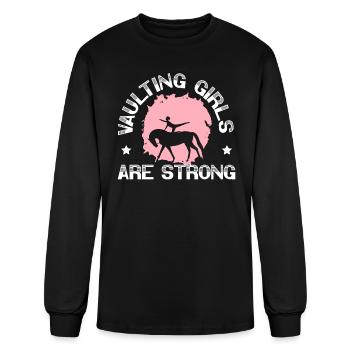 Vaulting Girls Are Strong Equestrian Vaulting - Men's Long Sleeve T-Shirt - black - Front