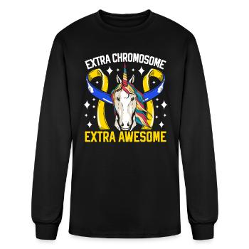 Extra Chromosome Extra Awesome Down Syndrome - Men's Long Sleeve T-Shirt - black - Front