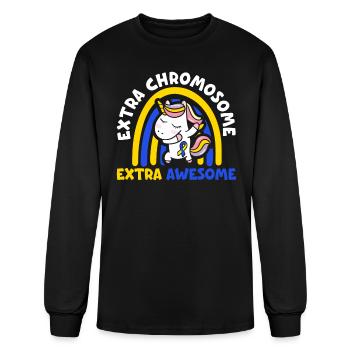 Extra Chromosome Extra Awesome Down Syndrome - Men's Long Sleeve T-Shirt - black - Front