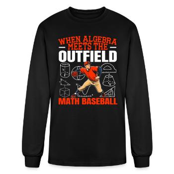 Baseball Math Lover Mathematician Baseball Player - Men's Long Sleeve T-Shirt - black - Front