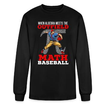 Baseball Math Lover Mathematician Baseball Player - Men's Long Sleeve T-Shirt - black - Front
