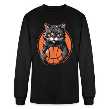 Basketball Cat Basketball Player I Love Basketball - Men's Long Sleeve T-Shirt - black - Front