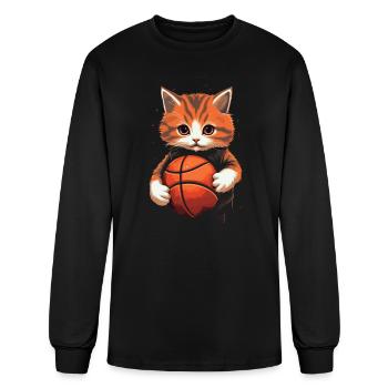 Basketball Cat Basketball Player I Love Basketball - Men's Long Sleeve T-Shirt - black - Front