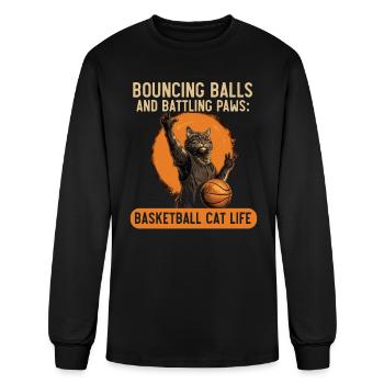 Basketball Cat Basketball Player I Love Basketball - Men's Long Sleeve T-Shirt - black - Front