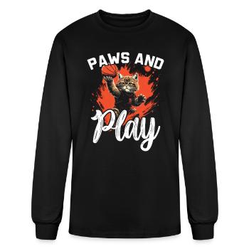 Basketball Cat Basketball Player I Love Basketball - Men's Long Sleeve T-Shirt - black - Front