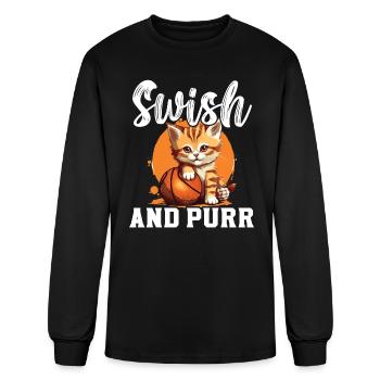 Basketball Cat Basketball Player I Love Basketball - Men's Long Sleeve T-Shirt - black - Front