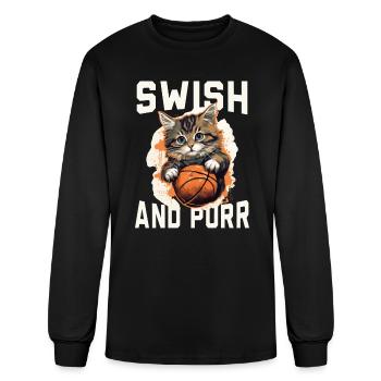 Basketball Cat Basketball Player I Love Basketball - Men's Long Sleeve T-Shirt - black - Front