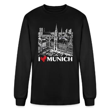Munich Germany Travel Vacation I Love Munich - Men's Long Sleeve T-Shirt - black - Front