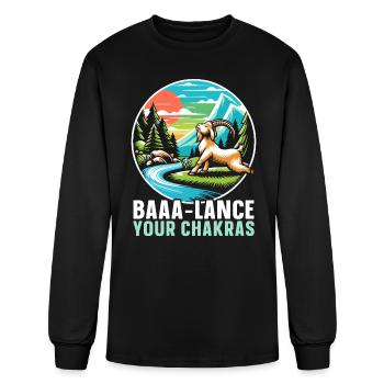Funny Goat Yoga Meditation Yoga Instructor Namaste - Men's Long Sleeve T-Shirt - black - Front