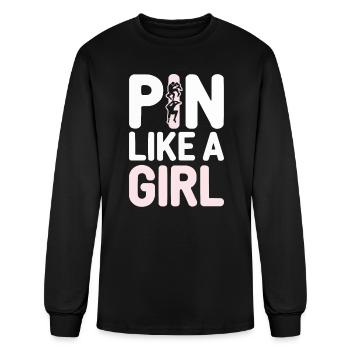 Girls Wrestling Wrestle Grappling Wrestler Girl - Men's Long Sleeve T-Shirt - black - Front