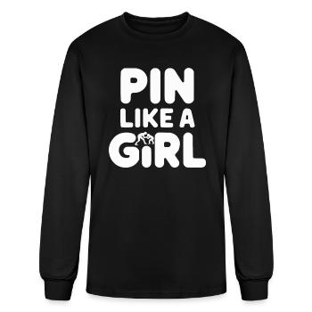 Girls Wrestling Wrestle Grappling Wrestler Girl - Men's Long Sleeve T-Shirt - black - Front