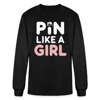 Girls Wrestling Wrestle Grappling Wrestler Girl - Men's Long Sleeve T-Shirt - black - Front