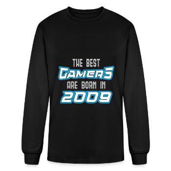 14th birthday gamer legend since 2009 - Men's Long Sleeve T-Shirt - black - Front